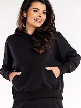 Bluză Infinite You  Hanorac lejer cu mâneci lungi, glugă și cusături decorative în față. Buzunar cangur mare în față.