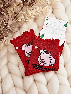 Şosete Step in style  Șosete de damă cu sclipici cu tema Crăciunului. Perfecte ca accesoriu cadou pentru o persoană dragă! Ar trebui să cumpărați neapăra