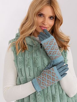 Mănuşi AT  Mănuși netede pentru femei cu izolație suplimentară tricotată care poate fi scoasă. Mănușile au o floare brodată pe degetul arătă