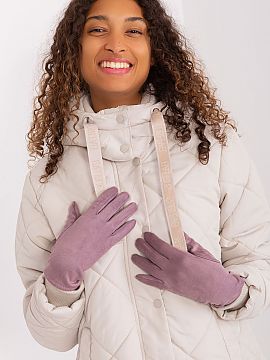 Mănuşi AT  Mănuși elegante pentru femei, din material izolat neted. Degetul arătător cu floare brodată, care vă permite să vă folosiți telefon