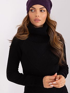 Şapcă AT  Pălărie caldă de iarnă pentru femei din cașmir cu aplicații decorative din pietre de ras.