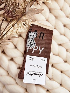 Şosete Step in style  Șosetele de gleznă pentru femei sunt ideale pentru zilele mai reci. Confecționate în principal din bumbac. Decorați cu un ursuleț de p