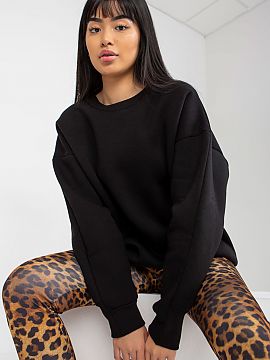 Bluză Relevance  Hanorac pentru femei cu o croială mai lejeră, din bumbac cald. Bluză cu decolteu rotund și mâneci lungi. Partea de jos și mânecile su