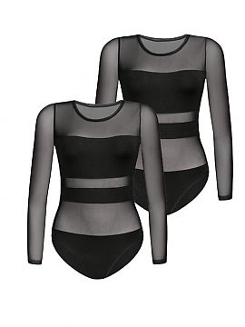 Corset Teyli  Body este confecționat dintr-un material moale și confortabil din viscoză, combinat cu o plasă transparentă pe piept și în talie. Len