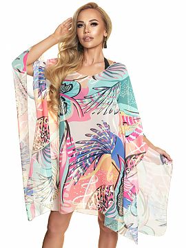Tunica de plaja Irall  O tunică aerisită și delicată realizată din șifon cu model. Perfectă pentru plajă și nu numai. Îndesată deasupra capului. Uscare 