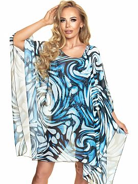 Tunica de plaja Irall  O tunică aerisită și delicată realizată din șifon cu model. Perfectă pentru plajă și nu numai. Îndesată deasupra capului. Uscare 