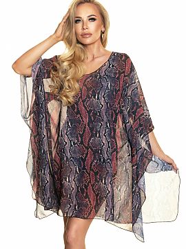 Tunica de plaja Irall  O tunică aerisită și delicată realizată din șifon cu model. Perfectă pentru plajă și nu numai. Îndesată deasupra capului. Uscare 