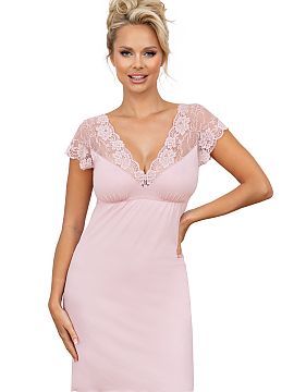 Cămaşă de noapte Donna  Cămașă de noapte cu un design elegant, confecționată dintr-o vâscoză delicată, asigurând confort și confort. Gâtul în formă de 