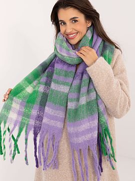 Şal AT  Eșarfă elegantă de 186 cm din poliester cu un model clasic în carouri, ideală pentru zilele mai reci. Realizată dintr-un material de �