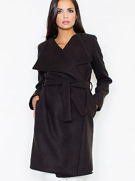 Palton Figl  Palton de toamnă elegant și supradimensionat. Cu revere mari și buzunare la cusături. Se leagă la talie. Fabricat din material fleece. 