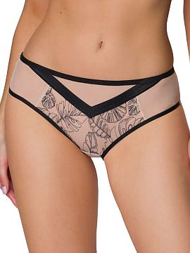 Tanga Mat  Tanga Xanthe în bej și negru este o propunere unică pentru femeile care apreciază eleganța cu o notă de modernitate. Inserțiile senzu