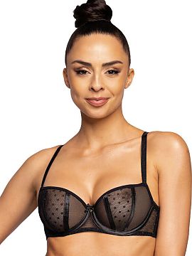Soft Mat  Dotssy ? un sutien balconnet rafinat cu cupe moi într-un stil extrem de feminin. Modelul este realizat dintr-o combinație de tul stabil so
