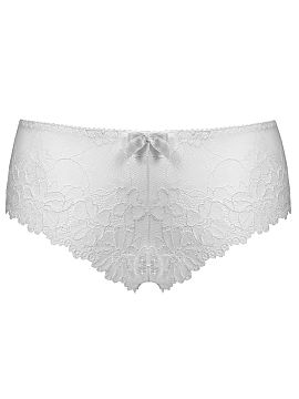 Pantaloni scurţi Mat  Chiloți ispititori și seducători transparenți, realizați în întregime din dantelă albă delicată. Înfășoară sexual farmecele fe