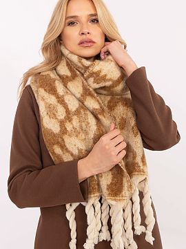 Şal AT  Eșarfă elegantă de 214 cm lungime din poliester cu un motiv animalier, ideală pentru zilele mai reci. Realizată dintr-un material de î
