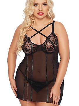 Lenjerie sexy completă SoftLine Collection  Tricoul seducător, care combină eleganța senzuală cu o notă de intrigă. Finisajul din dantelă de pe cupe accentuează feminitatea, ia