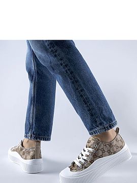 Tenişi Solea  Pantofi sport maro decorati cu monograma Cavi sunt o alegere perfecta pentru zilele de vara. Design-ul lor modern cu siguranta va adauga sti