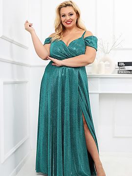 Rochie lungă With You  Rochie lungă elegantă cu decolteu în formă de plic, bretele subțiri și mâneci. Rochia este croită în talie, se închide cu fermoar 