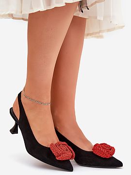 Pantofi cu toc subţire (stiletto) Step in style  Elegantul pantofi de damă cu toc, confecționați din piele naturală de catifea, reprezintă o combinație între o stilizare subtilă și
