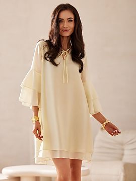 Rochie elegantă Roco Fashion  Rochia Beatrice cu croială trapez și lungime până la genunchi, confecționată din Lyocell ușor și respirabil. Modelul se caracterizea