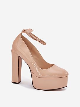 Pantofi dcu toc gros Step in style  Tocuri din piele ecologică sunt o propunere excelentă pentru ocazii speciale. Modelul se remarcă prin toc înalt de tip stâlp și platfo