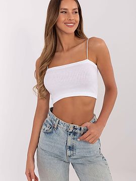 Top Sublevel  Un scurt top cu bretele este un must-have în garderoba casual. Realizat dintr-un tricot moale, cu dungi din bumbac cu adaos de elastan, asi
