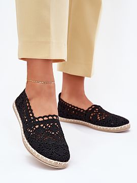 Espadrile Step in style  Espadrile de dantelă pentru femei. Realizate din dantelă delicată, se potrivesc perfect cu ținutele de vară. Talpa moale din piele ecol