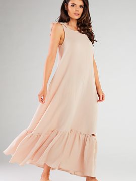 Rochie de zi Infinite You  Rochie lungă creată pentru iubitoarele de stilizări romantice și confortabile în același timp. Modelul se lărgește spre partea de jo