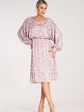 Rochie de zi Figl  Rochie midi cu model floral din satin de înaltă calitate. Croială în stil kimono. Rochie cu mâneci largi terminate cu manșetă. În ta