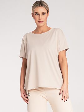 Tricou Figl  Tricou de damă cu mâneci scurte și guler rotund.