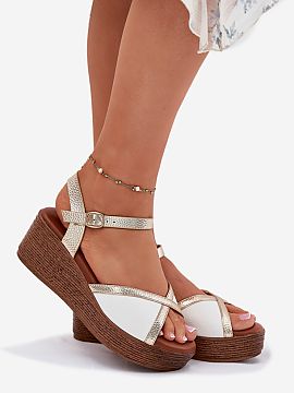 Sandale cu talpă tip pană Step in style