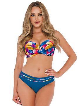 Costum de baie din două piese Barontex  Goa 1 este un costum de baie colorat și feminin, care atrage privirile și subliniază perfect avantajele siluetei. Cupele întărite cu ba
