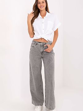 Pantaloni de blugi Sublevel  Jeansi de damă în stil palazzo sunt o propunere ideală pentru ziua de zi pentru iubitoarele de confort și modele moderne. Realizate din 