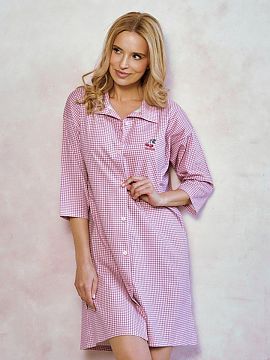 Cămaşă de noapte Taro  Camasa de noapte eleganta pana la genunchi, confectionata dintr-un material moale si respirabil cu un imprimeu delicat. Modelul se inchide c