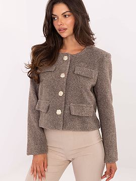 Sacou Rue Paris  Elegant sacou feminin cu croială scurtă, ideal pentru zi de zi, la muncă și la ocazii speciale. Confecționat din poliester și căptuș