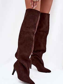 Cizme cu toc Step in style  Cizmele pentru femei cu gamba care ajunge peste genunchi sunt o alegere elegantă și stilată pentru sezonul toamnă-iarnă. Înfășurate 