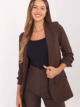 Sacou Italy Moda  Sacou elegant de damă de lungime standard, confecționat dintr-o amestec dominat de viscoză și poliester, cu căptușeală pentru confort