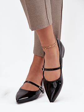 Balerinki Step in style  Balerinii pentru femei, realizați din piele ecologică lucioasă, sunt un model elegant pentru ziua de zi și ocazii speciale. Cu un toc mi