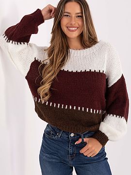 sweter Rue Paris  Pulover dama cu dungi este un model universal în stil casual, ideal pentru ieșirile zilnice și întâlnirile sociale. Realizat dintr-o co