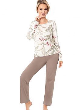 Pijama Donna  Pijama de damă fabricată din viscoză moale și plăcută la atingere reprezintă combinația perfectă între confort și stil. Bluza cu 