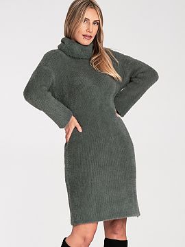 Rochie de zi Figl  Rochia este realizată dintr-un tricot extrem de moale și pufos, care învăluie în confort. Mânecile lungi și evazate de tip clopot dau