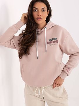 Bluză Sublevel  Bluza de damă cu glugă într-un stil casual, perfectă pentru ocazii de zi cu zi. Realizată dintr-o combinație de bumbac și poliester, 