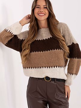 sweter Italy Moda  Un pulover elegant pentru femei, cu croială largă, este alegerea ideală pentru fiecare zi. Realizat dintr-o combinație moale de acril, p