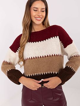 sweter Italy Moda  Un pulover elegant pentru femei, cu croiala lejeră, este alegerea ideală pentru fiecare zi. Realizat dintr-o amestecătură moale de acril