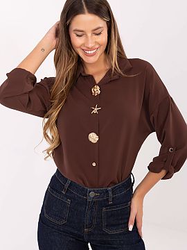 cămașă cu mânecă lungă Rue Paris  Cămașa clasică de damă cu un design elegant este o propunere ideală pentru muncă, întâlniri sau ocazii de zi cu zi. Realizată dintr