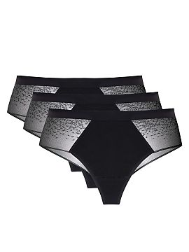 set Gorteks  Pachet de trei chiloți din bumbac cu spate din dantelă. Spatele din dantelă al chiloților face ca aceștia să nu se vadă sub haine. Cr