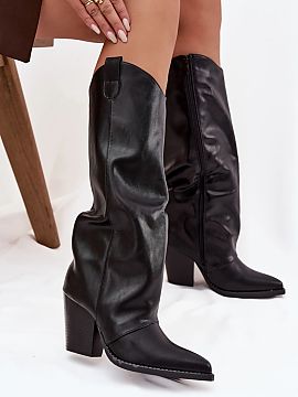 Cizme cu toc Step in style  Cizmele de damă în stil cowboy realizate din piele ecologică sunt o propunere ideală pentru femeile care apreciază un aspect la modă c