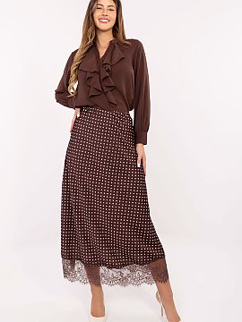 spódnica Rue Paris  Fustă stilată și feminină de lungime midi, confecționată dintr-un material plăcut la atingere, poliester cu adaos de elastan, care as