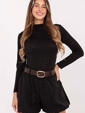 Shorts Rue Paris  Pantaloni scurți eleganți de damă din material, cu croială elegantă, confecționați din viscoză de înaltă calitate cu adaos de elas