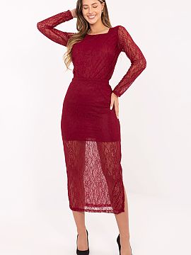 spódnica Rue Paris  Fustă midi din dantelă stilată, menținută într-un stil elegant și feminin. Realizată din material de înaltă calitate, nylon cu ada