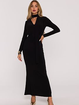Rochie lungă Moe  Rochie maxi elegantă și extrem de feminină M891 este confecționată dintr-un material neted, care impresionează prin moalețea, elastic